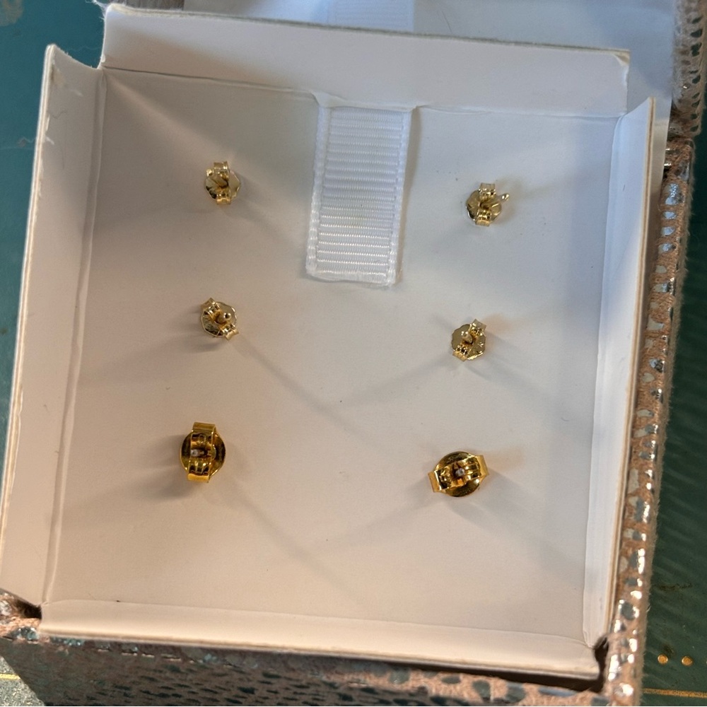 Cubic Zirconia Sterling Silver Earring Set - Picture 3 of 4